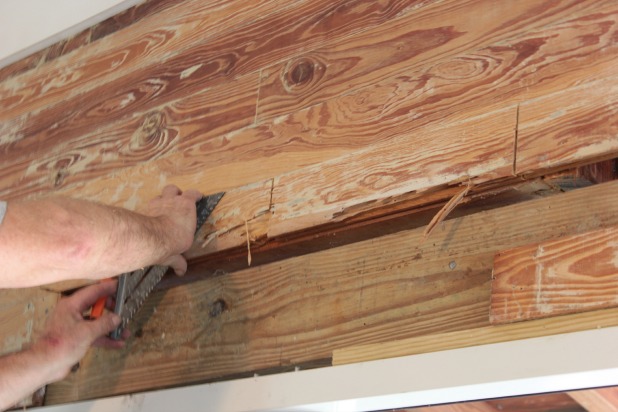 patching wood slat walls